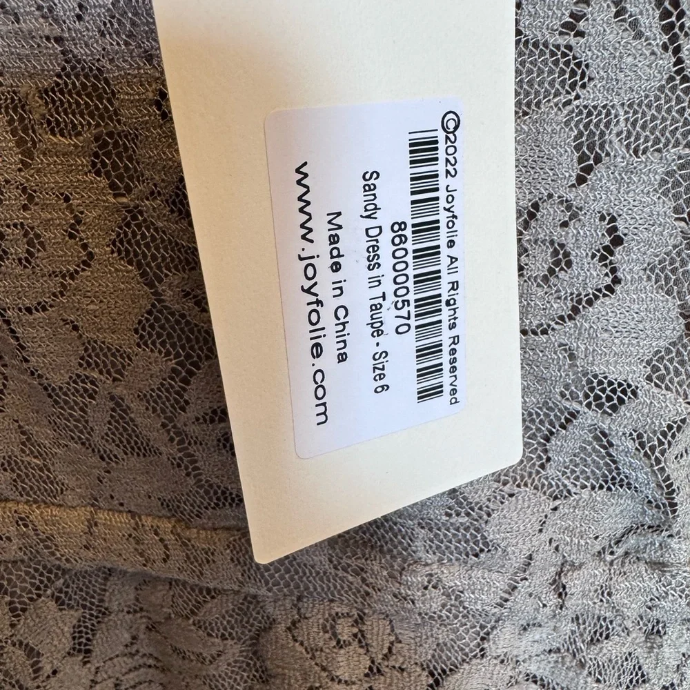 Joyfolie Mia Joy Girls Sandy‎ Lace Dress in Taupe NWT Size 6 MSRP $89